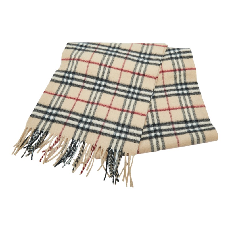 バーバリー ノバチェック えり巻き ベージュ マルチ色つや 羊毛 レディース BURBERRY 【中古】