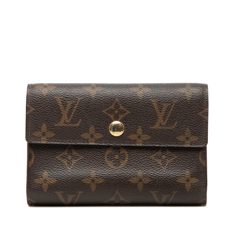 ルイ ヴィトン モノグラム ポルトフォイユ アレクサンドラ  二つ折り紙入れ M60047 赤銅色 PVC レディース LOUIS VUITTON 【中古】