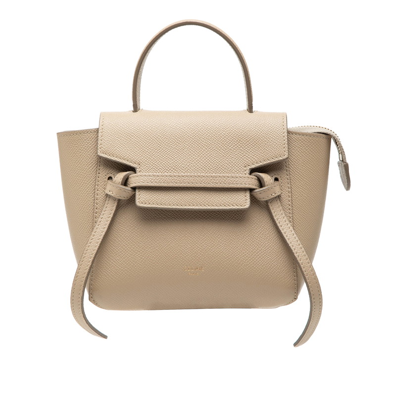 セリーヌ ピコ ベルトバッグ ハンドバッグ 194263 ベージュ レザー レディース CELINE 【中古】