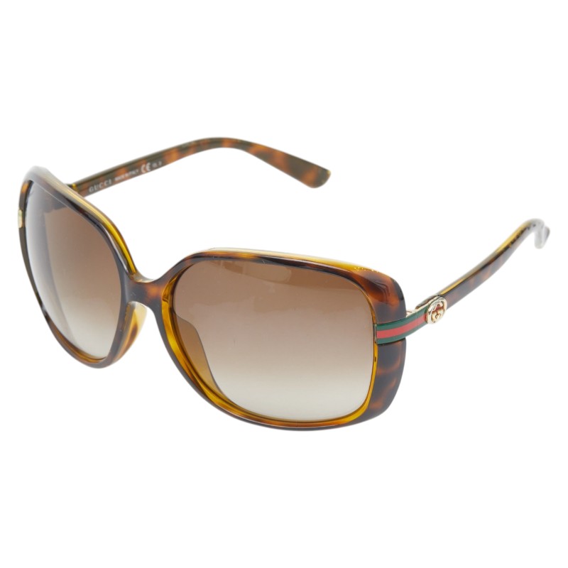 グッチ インターロッキングG シェリーライン サングラス GG 3211/F/S ブラウン プラスチック レディース GUCCI 【中古】