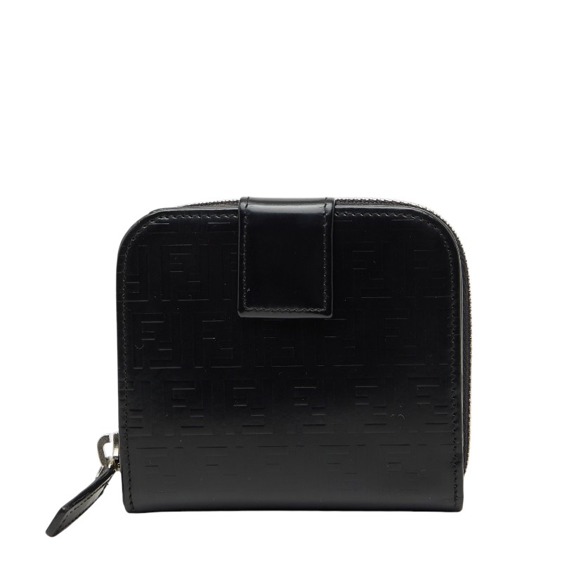 フェンディ ズッキーノ 二つ折り財布 メンズ レディース ユニセックス ブラック パテントレザー メンズ FENDI 【中古】 20,860円
