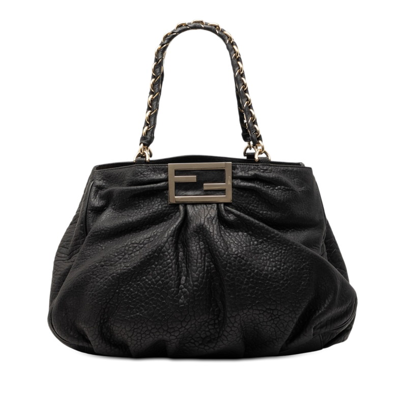 フェンディ ミア チェーン トートバッグ ショルダーバッグ 8BR616 ブラック レザー レディース FENDI 【中古】