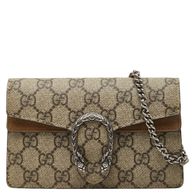 グッチ GGスプリーム デュオニュソス チェーン ショルダーバッグ 476432 ベージュ ブラウン PVC スウェード レディース GUCCI 【中古】 44,880円