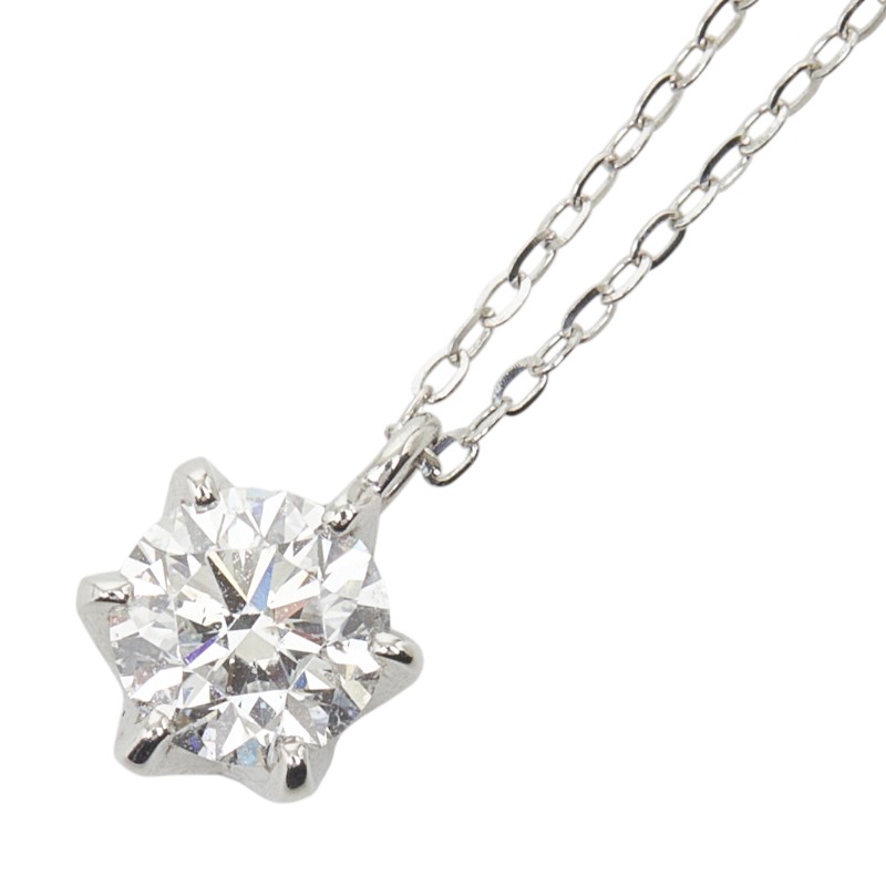 Pt950 プラチナ ダイヤ0.505ct ペンダント ネックレス レディース 【中古】