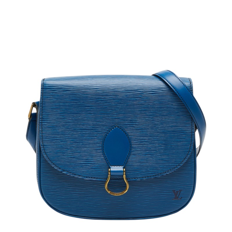 ルイ ヴィトン エピ サンクルー 曲がった掛け ショルダーバッグ M52195 トレドブルー なめし革 レディース LOUIS VUITTON 【中古】