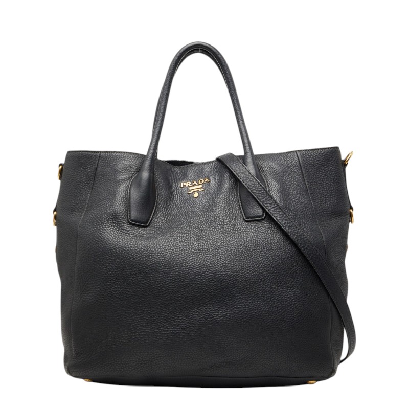 プラダ トートバッグ ショルダーバッグ 2WAY ブラック レザー レディース PRADA 【中古】
