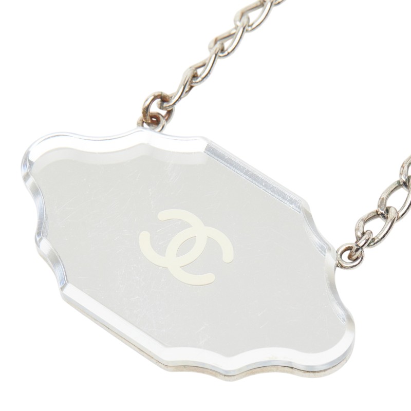 シャネル ミラー プレート ココマーク ネックレス シルバー メタル レディース CHANEL 【中古】