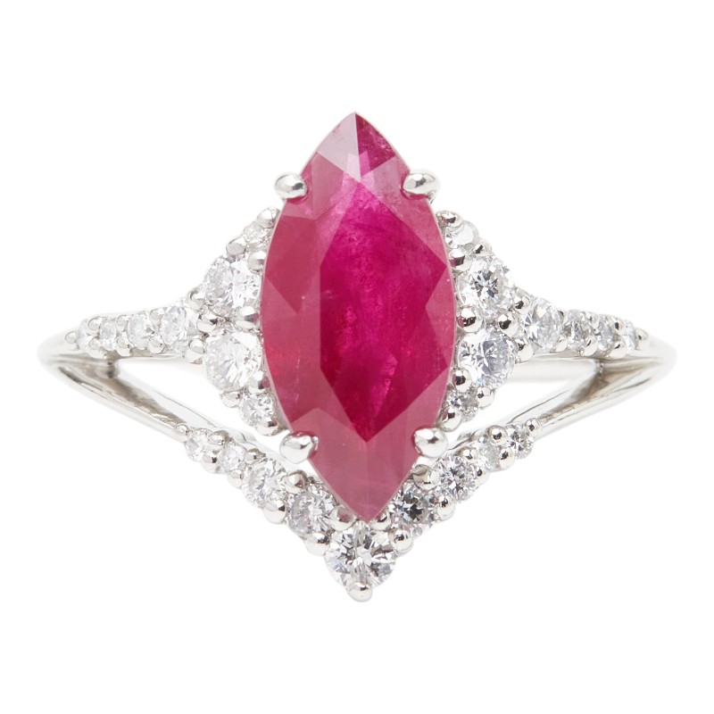 Pt900 プラチナ ルビー2.05ct ダイヤ0.38ct リング 指輪 レディース 11号 【中古】｜【銀座パリス】　店