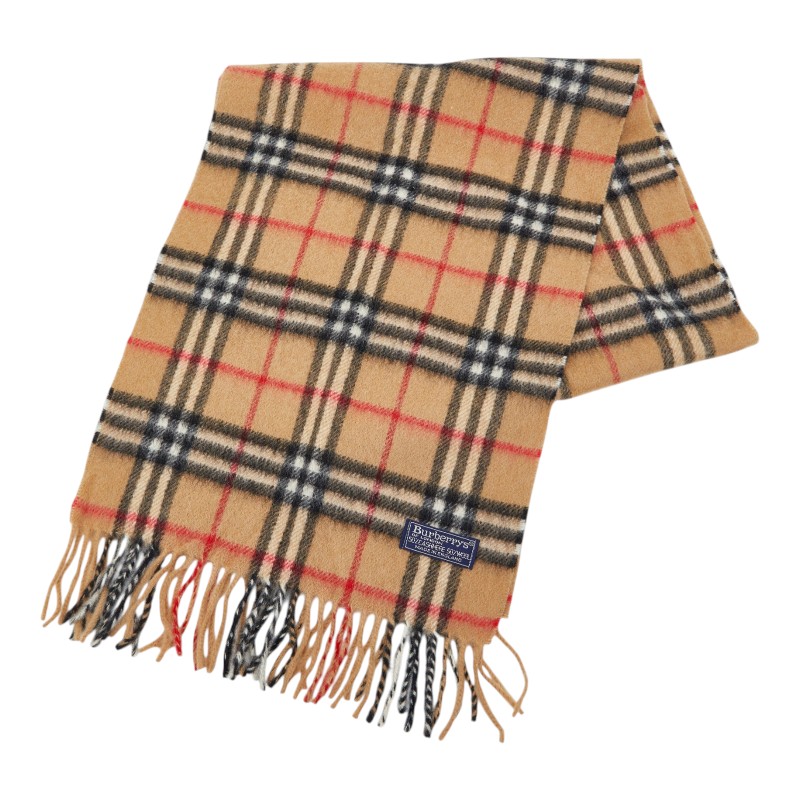 バーバリー ノバチェック えり巻き 赤銅色 カシミール 羊毛 レディース BURBERRY 【中古】
