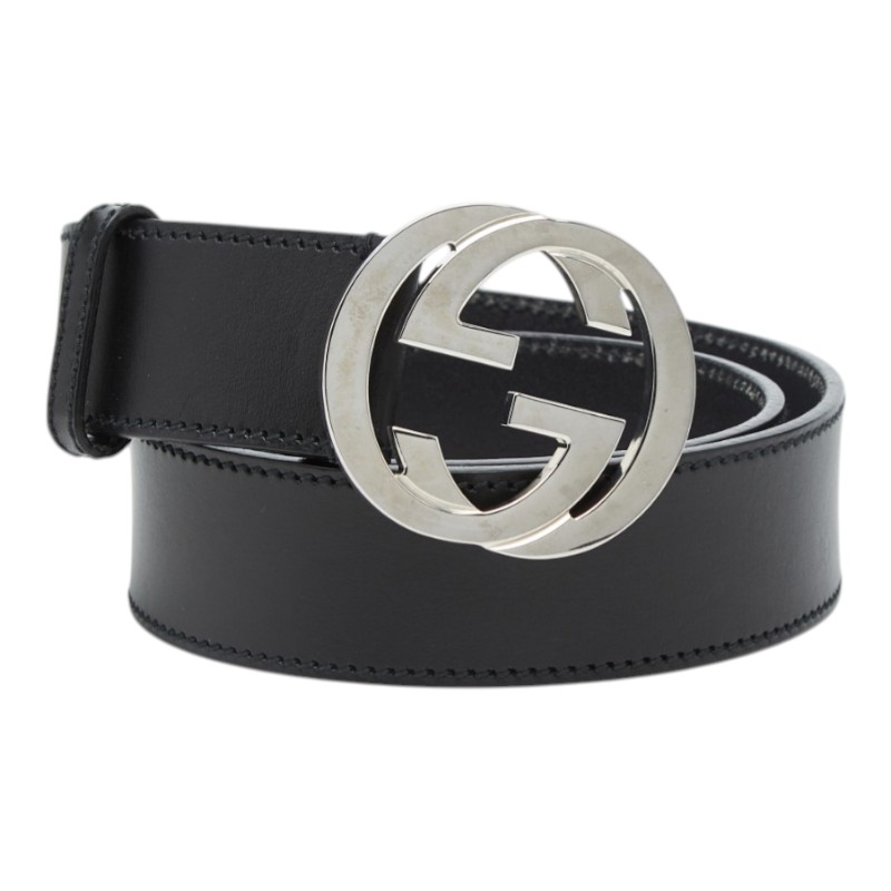 グッチ インターロッキングG ベルト サイズ:80/32 114876 ブラック レザー レディース GUCCI 【中古】|【銀座パリス】 店