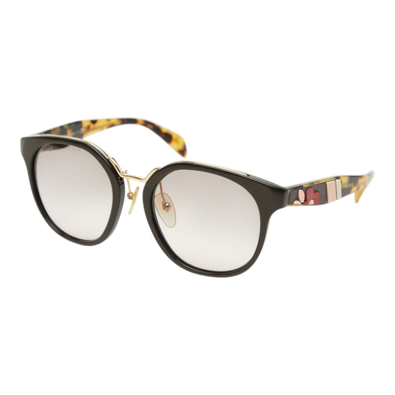 プラダ ボストンフレーム サングラス SPR17T DHO-4K0 ブラウン マルチカラー プラスチック レディース PRADA 【中古】