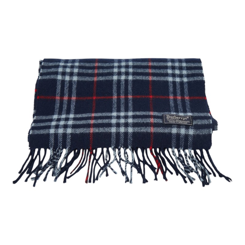 バーバリー ノバチェック マフラー ネイビー マルチカラー ウール レディース BURBERRY 【中古】