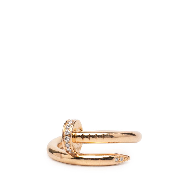 カルティエ ジュストアンクル リング 指輪 #49 K18PG ピンクゴールド ダイヤモンド レディース CARTIER 【中古】