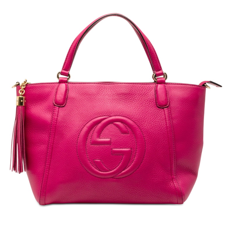 グッチ ソーホー タッセル ハンドバッグ トートバッグ 369176 ピンク レザー レディース GUCCI 【中古】