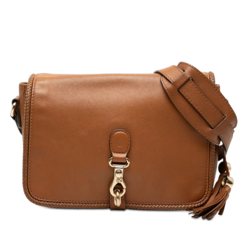 グッチ マケラシュ フリンジ 斜め掛け ショルダーバッグ 257024 ブラウン レザー レディース GUCCI 【中古】