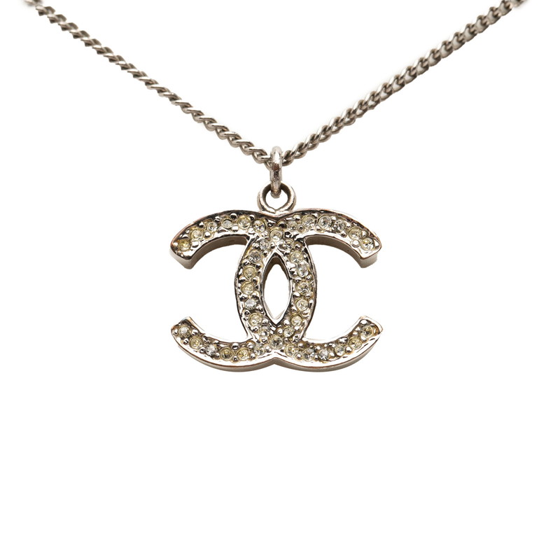 シャネル ココマーク ペンダントネックレス 07A シルバー メタル ラインストーン レディース CHANEL 【中古】