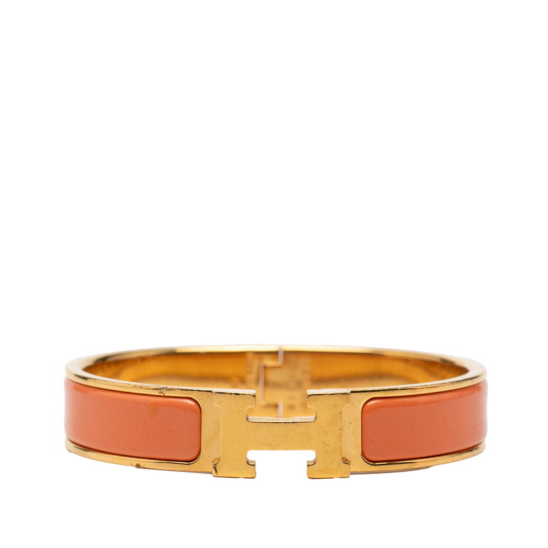 エルメス クリックH PM ブレスレット ゴールド オレンジ メッキ レディース HERMES 【中古】