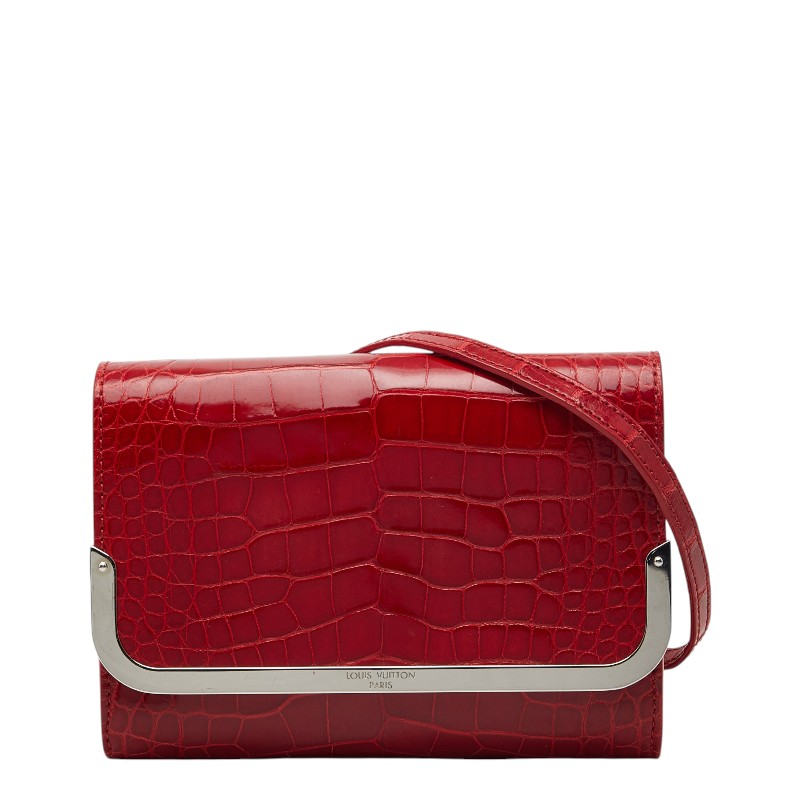 ルイ ヴィトン ロスモアPM 斜め掛け ショルダーバッグ ウォレット レッド アリゲーター レディース LOUIS VUITTON 【中古】