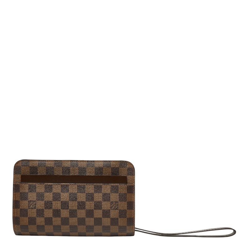 ルイ ヴィトン ダミエ サンルイ セカンドバッグ クラッチバッグ N51993 ブラウン PVC レザー メンズ LOUIS VUITTON 【中古】