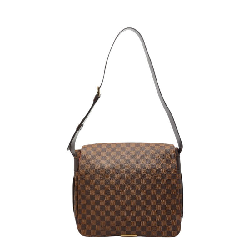ルイ ヴィトン ダミエ バスティーユ 斜め掛け ショルダーバッグ N45258 ブラウン PVC レザー メンズ LOUIS VUITTON 【中古】