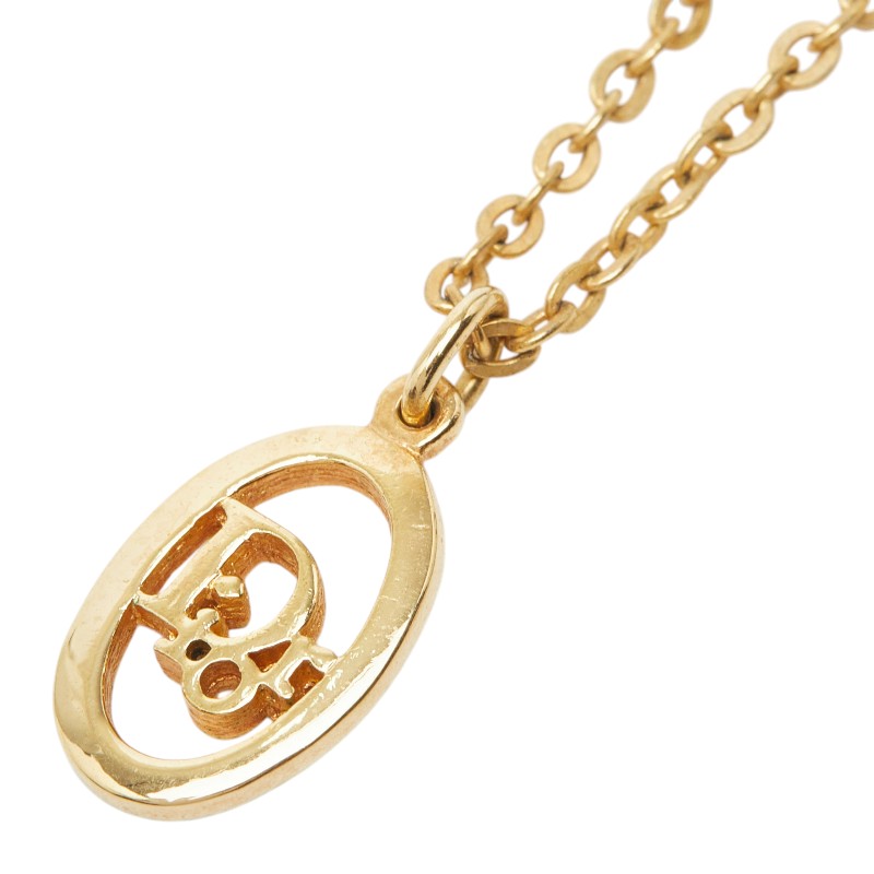 ディオール ロゴ ネックレス ゴールド メッキ レディース Dior 【中古】｜【銀座パリス】　店