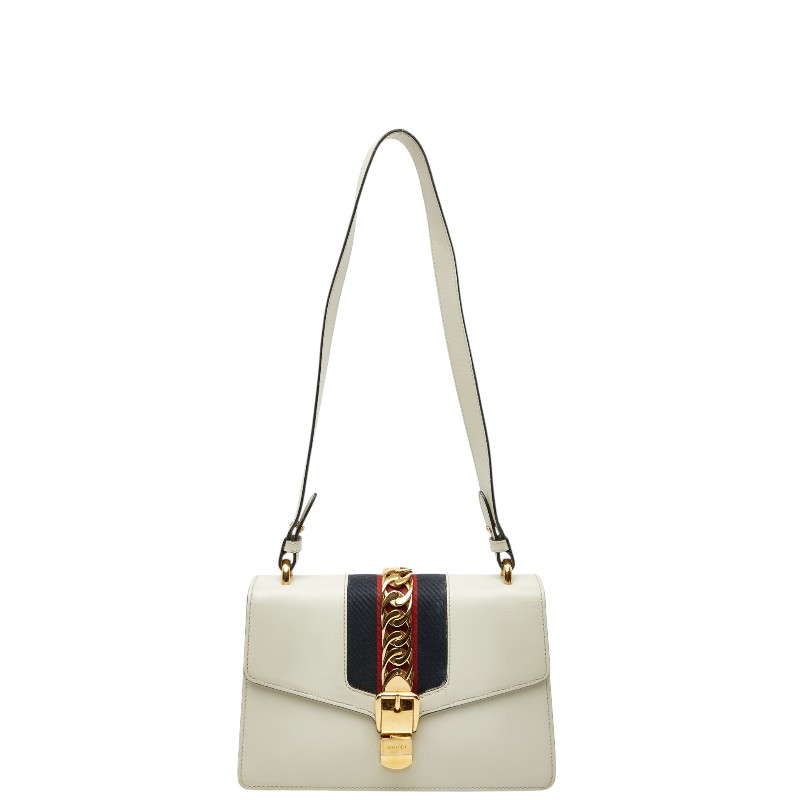 グッチ シェリーライン シルヴィ ショルダーバッグ 421882 ホワイト マルチカラー レザー レディース GUCCI 【中古】