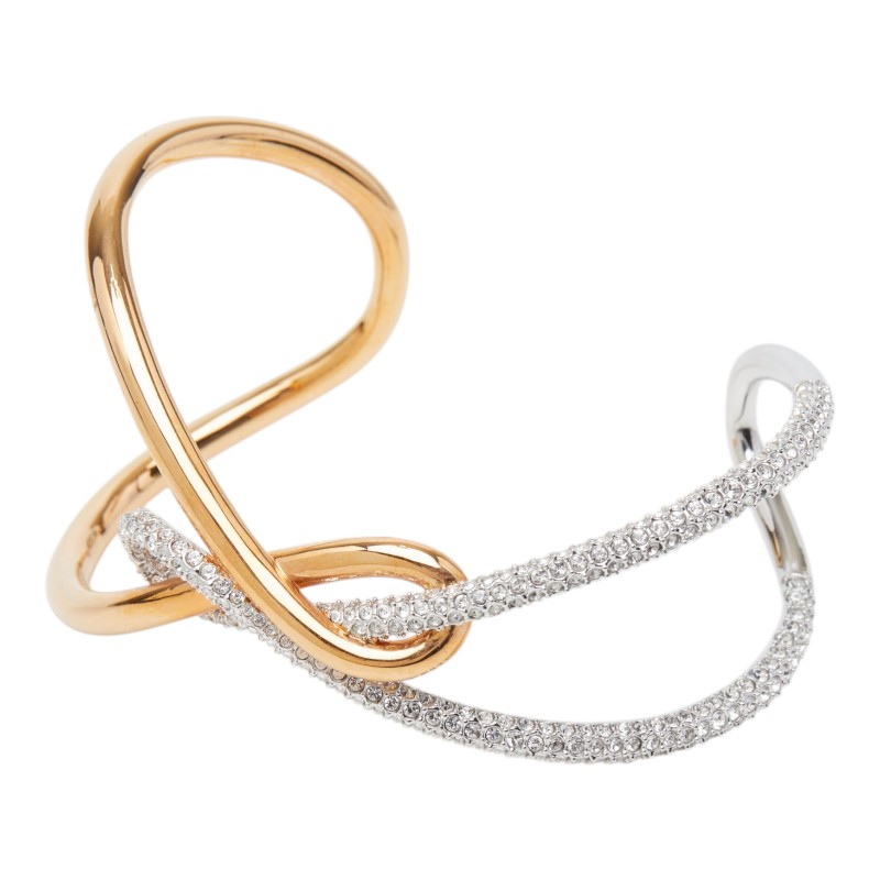 スワロフスキー インフィニティ バングル パヴェ ピンクゴールド メッキ メタル ラインストーン レディース SWAROVSKI 【中古】