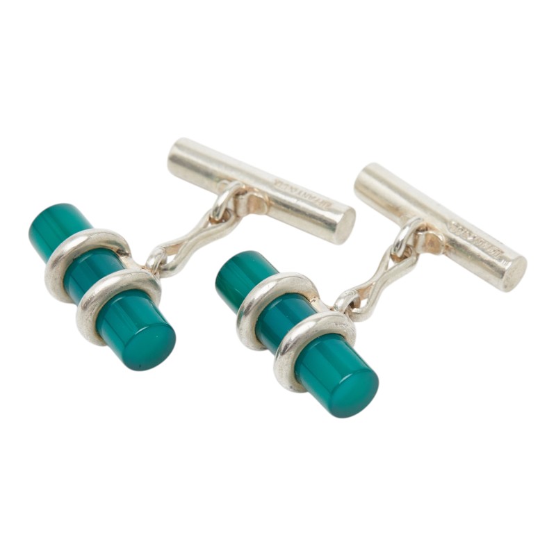 ティファニー 折り返し カフリンクス スターリングしろがね色 色つや石ころ メンズ TIFFANY\u0026Co. 【中古】