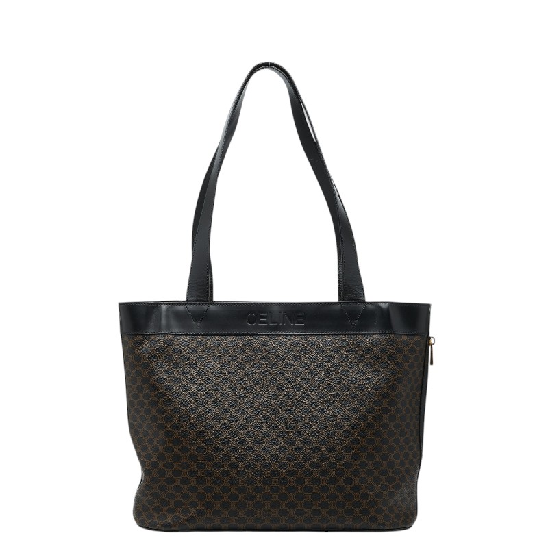 セリーヌ マカダム トートバッグ ショルダーバッグ MC96 ブラック ブラウン PVC レザー レディース CELINE 【中古】