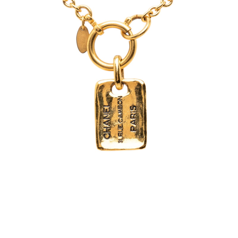 シャネル 31 RUE CAMBON ル カンボン タグ プレート ネックレス ゴールド メッキ レディース CHANEL 【中古】