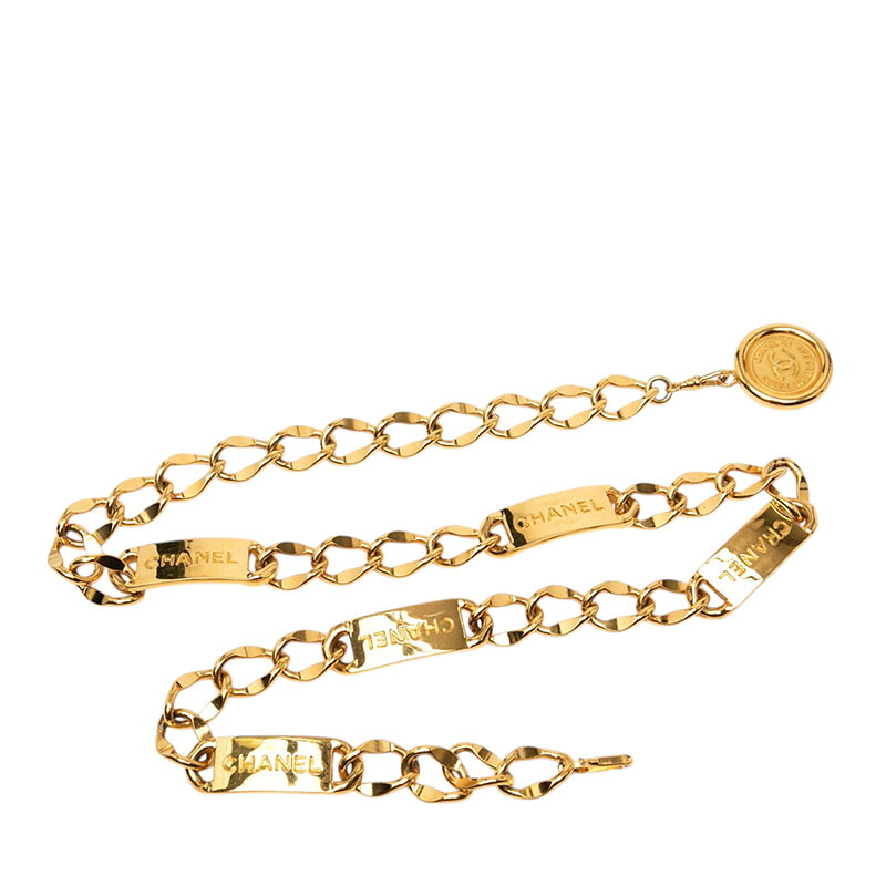 シャネル ココマーク 31 RUE CAMBON PARIS チェーン店三尺帯 ゴールド メッキ レディース CHANEL 【中古】