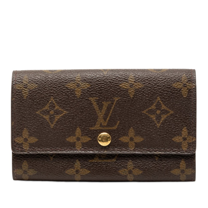 ルイ ヴィトン モノグラム ポルトモネ ジップ 二つ折り財布 M61735 ブラウン PVC レザー レディース LOUIS VUITTON 【中古】