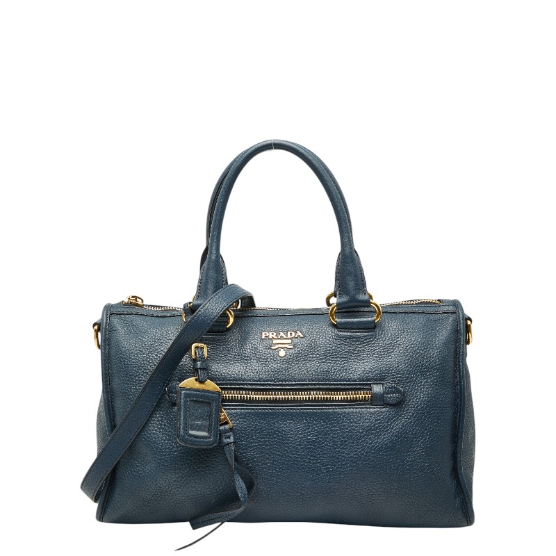 プラダ ハンドバッグ ショルダーバッグ 2WAY ネイビー ヴィッテロダイノレザー レディース PRADA 【中古】
