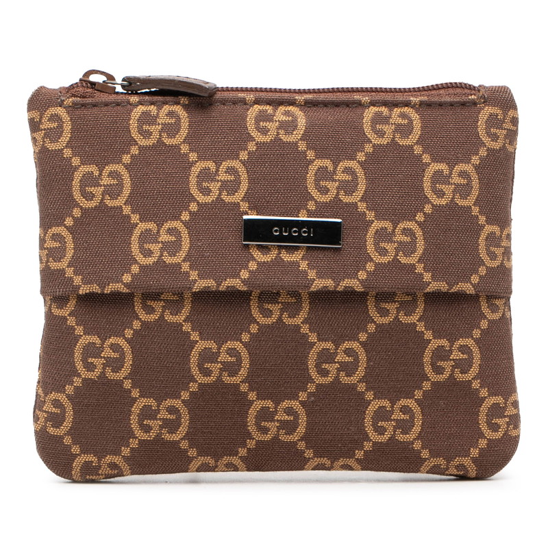 グッチ GGキャンバス ポーチ 小物入れ 030 1676 1705 ブラウン キャンバス レディース GUCCI 【中古】