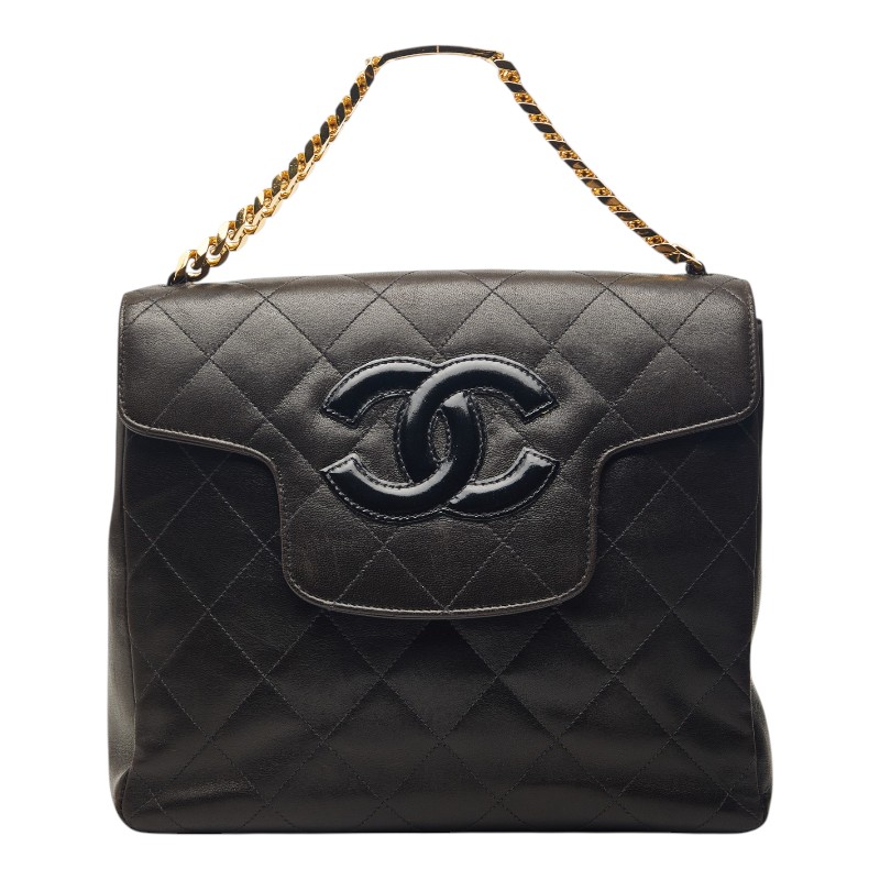 シャネル マトラッセ ココマーク チェーン ハンドバッグ ブラック ラムスキン レディース CHANEL 【中古】｜【銀座パリス】　店
