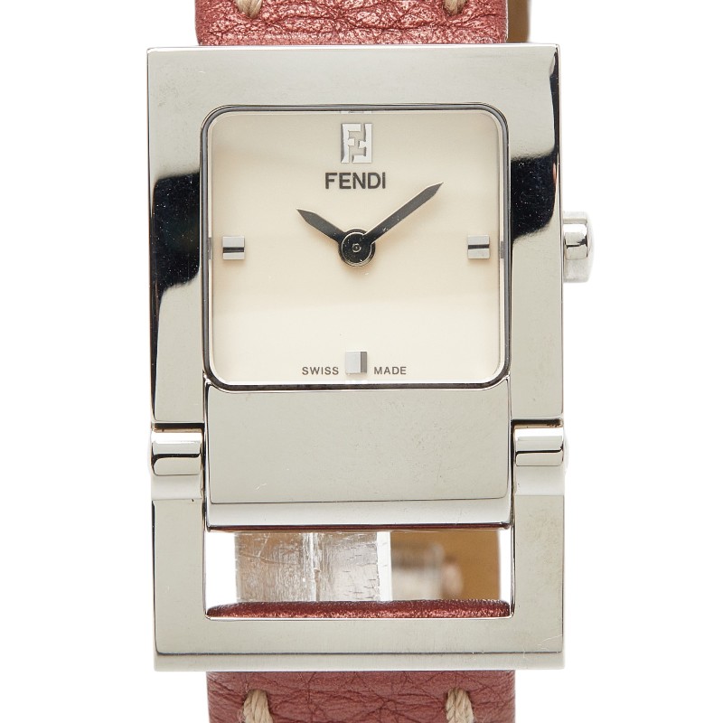 フェンディ オロロジ 腕時計 5200L クオーツ ベージュ文字盤 ステンレススチール レザー レディース FENDI 【中古】