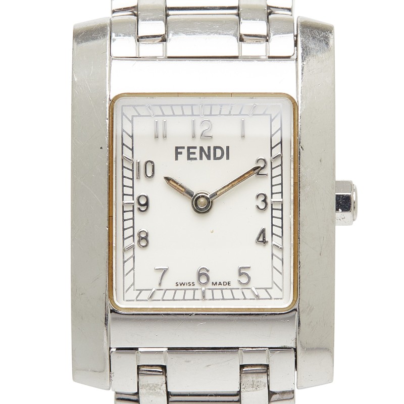 フェンディ オロロジ クラシコ 腕時計 7000L クオーツ ホワイト文字盤 ステンレススチール レディース FENDI 【中古】
