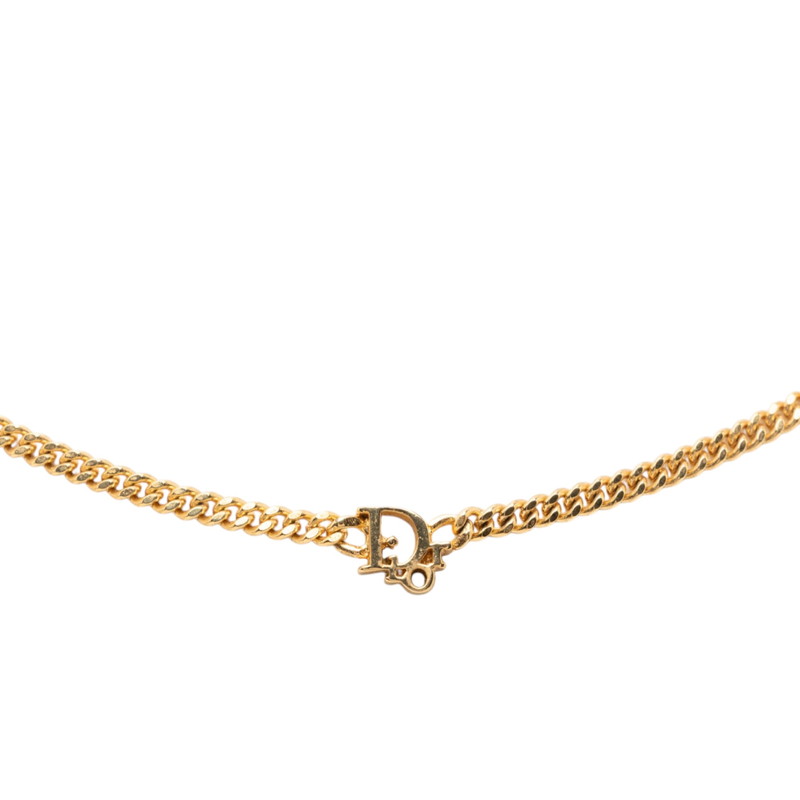 ディオール ロゴ ネックレス ゴールド メッキ レディース Dior 【中古】