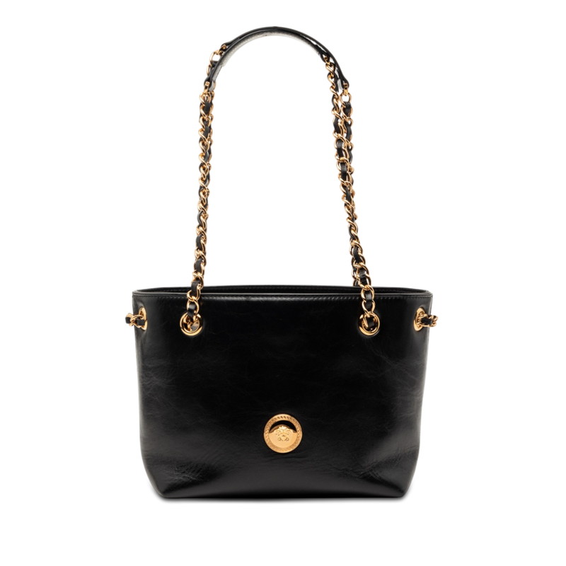 ヴェルサーチェ メデューサ チェーン トートバッグ ブラック レザー レディース VERSACE 【中古】 47,880円