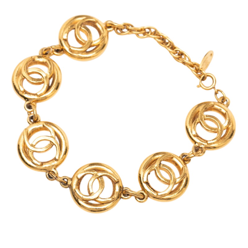 シャネル ココマーク ラウンド ブレスレット ゴールド メッキ レディース CHANEL 【中古】