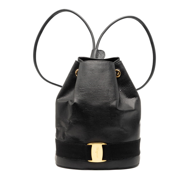 サルヴァトーレフェラガモ ヴァラ リュック バックパック ブラック PVC レザー レディース Salvatore Ferragamo 【中古】 26,864円