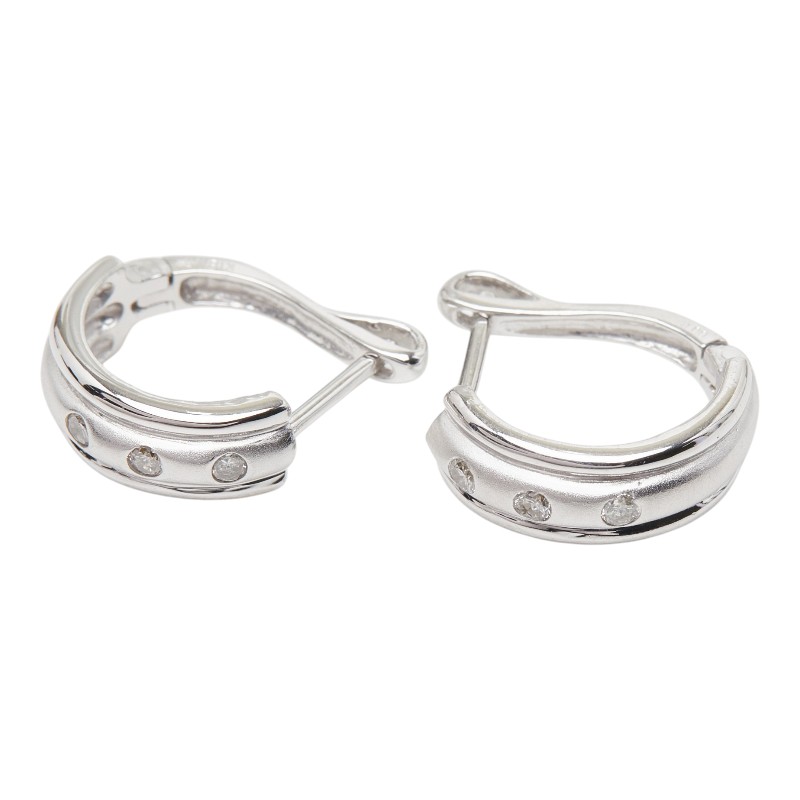 K18WG ホワイトゴールド ダイヤ0.12ct リングピアス ピアス レディース 【中古】|【銀座パリス】 店