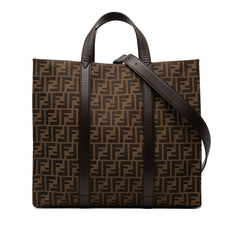 フェンディ FFロゴ トートバッグ ショルダーバッグ 2WAY 7VA390 ブラウン キャンバス レザー レディース FENDI 【中古】｜【銀座パリス】　店