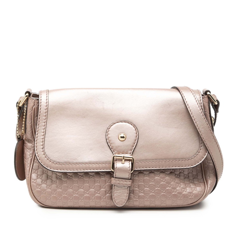 グッチ マイクログッチシマ スーキー GGロゴ 斜め掛け ショルダーバッグ 308452 ピンク レザー レディース GUCCI 【中古】 45,370円