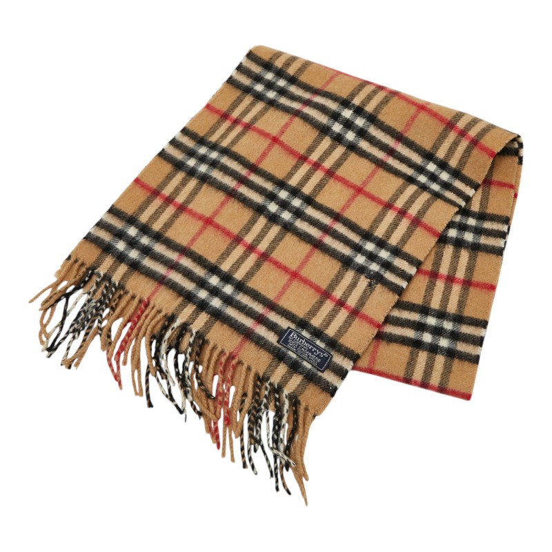 バーバリー ノバチェック えり巻き 赤銅色 マルチ色つや カシミール レディース BURBERRY 【中古】