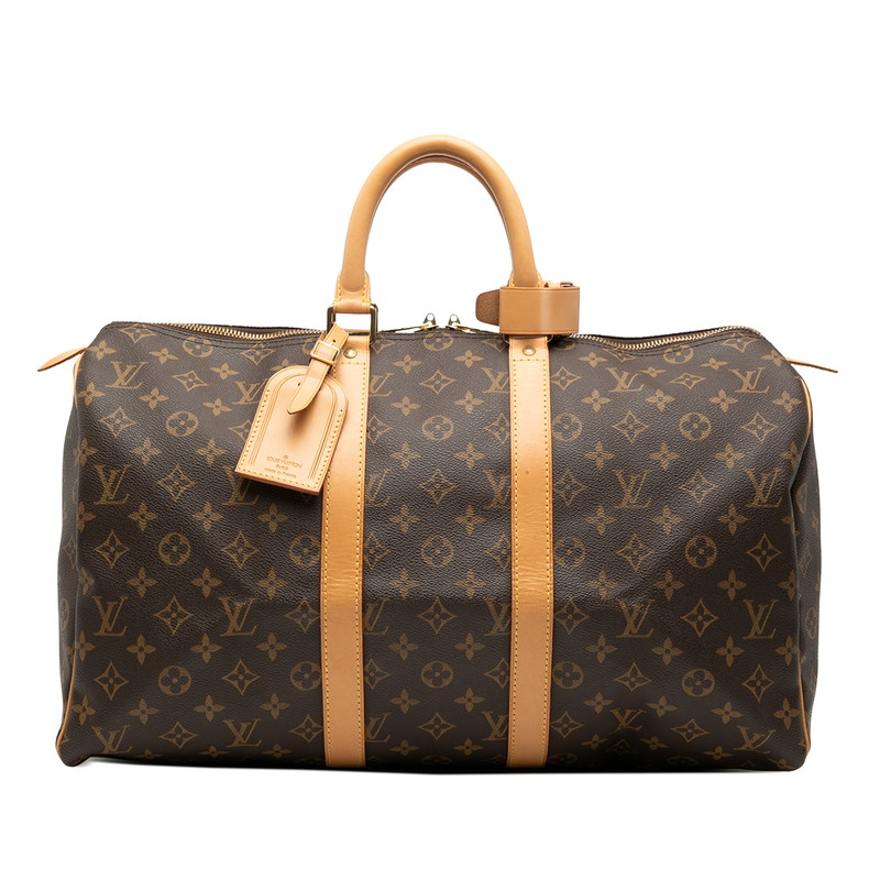 ルイ ヴィトン モノグラム キーポル45 ボストンバッグ M41428 ブラウン PVC レザー レディース LOUIS VUITTON 【中古】