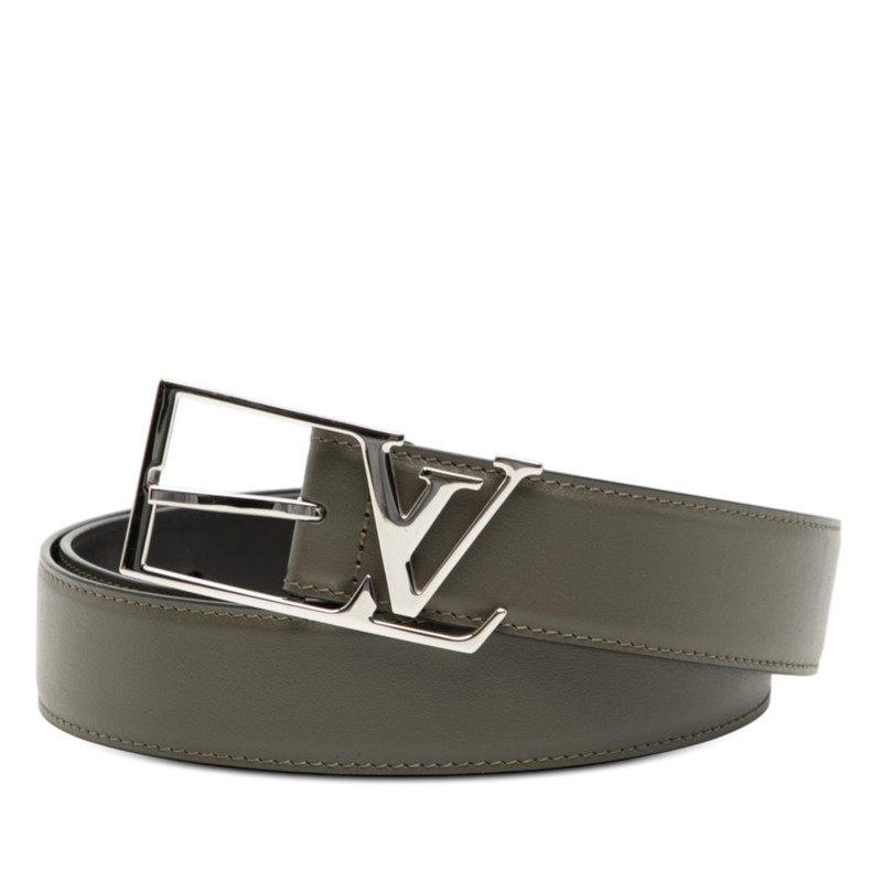 ルイ ヴィトン LV スカイライン ベルト サイズ90/36 M8286 グレー系 レザー メンズ LOUIS VUITTON 【中古】