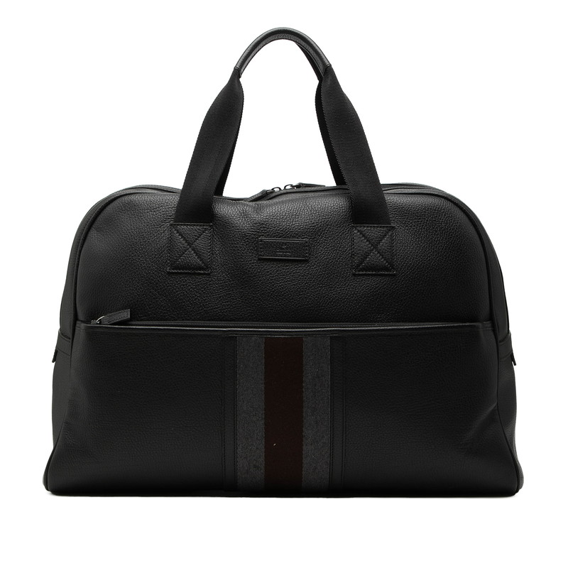 グッチ シェリー ライン ボストンバッグ 282511 ブラック グレー ブラウン レザー メンズ GUCCI 【中古】｜【銀座パリス】　店
