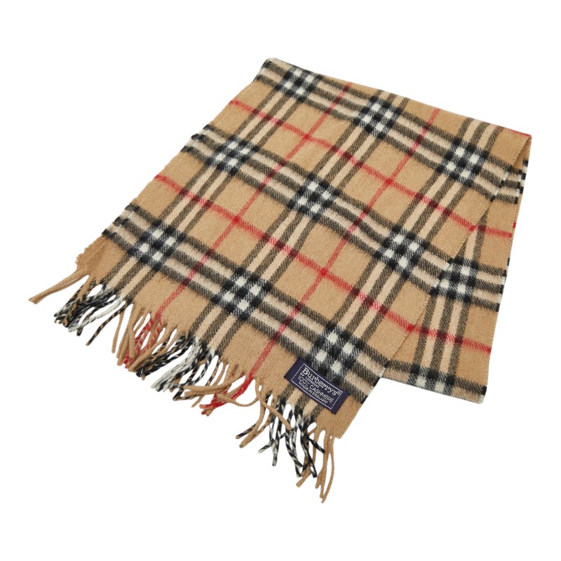 バーバリー ノバチェック えり巻き ベージュ カシミール レディース BURBERRY 【中古】