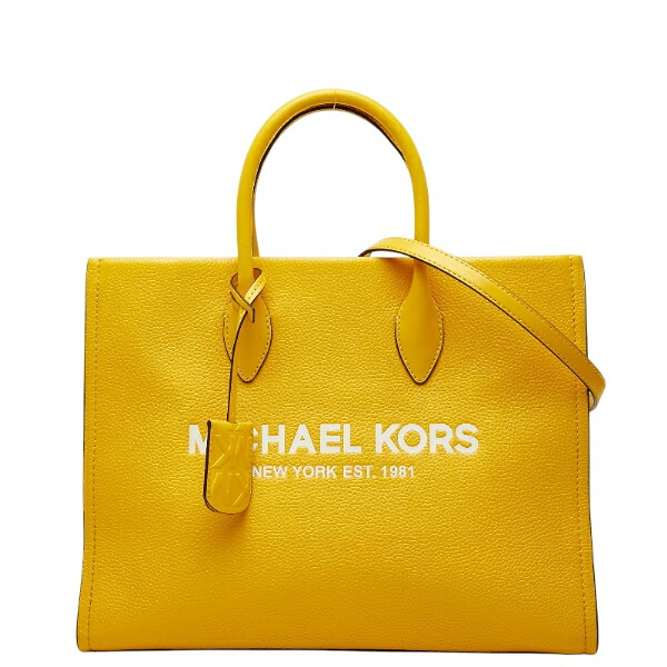 マイケルコース MIRELLA EW トート ミディアム トートバッグ ハンドバッグ ショルダーバッグ 2WAY イエロー レザー レディース Michael Kors 【中古】｜【銀座パリス】　店